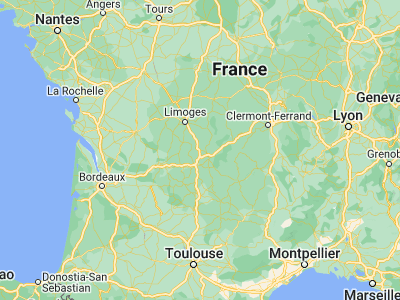 Map showing location of Uzerche (45.4212, 1.56395)
