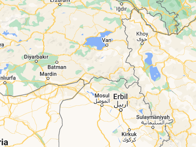 Map showing location of Uzungeçit (37.49472, 42.99333)