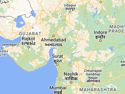 Map showing location of Vadodara (22.3, 73.2)