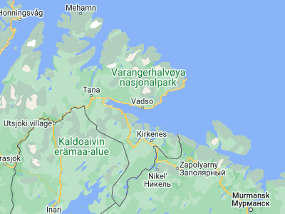 Map showing location of Vadsø (70.07436, 29.74872)