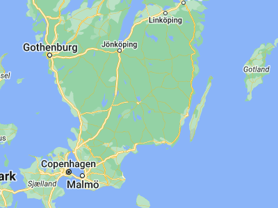 Map showing location of Växjö (56.87767, 14.80906)