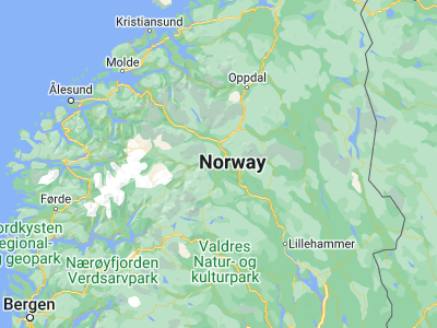 Map showing location of Vågåmo (61.87505, 9.09671)