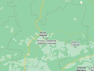 Map showing location of Vakhrushi (58.68472, 50.02611)