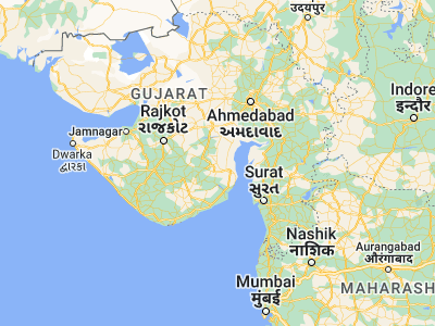 Map showing location of Valabhīpur (21.88333, 71.86667)