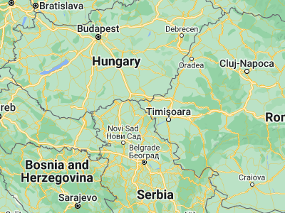 Map showing location of Vălcani (46.01667, 20.4)