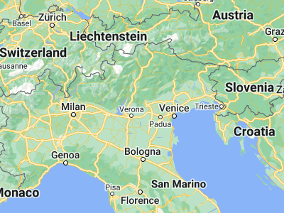 Map showing location of Valdagno (45.6483, 11.30639)