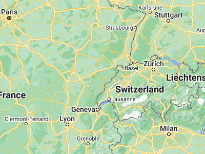 Map showing location of Valdahon (47.15, 6.35)