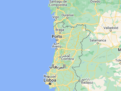 Map showing location of Vale de Cambra (40.8497, -8.39389)