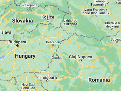 Map showing location of Valea lui Mihai (47.51667, 22.15)
