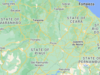 Map showing location of Valença do Piauí (-6.4075, -41.74556)
