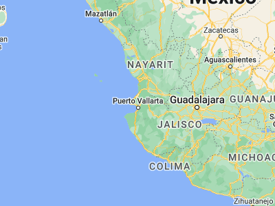 Map showing location of Valle de Banderas (20.80682, -105.24802)