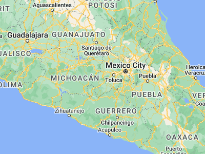 Map showing location of Valle de Bravo (19.18333, -100.13333)