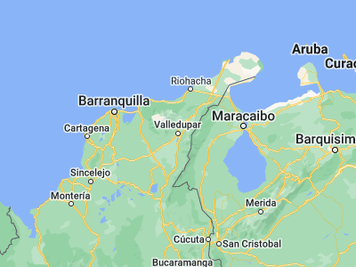 Map showing location of Valledupar (10.46314, -73.25322)
