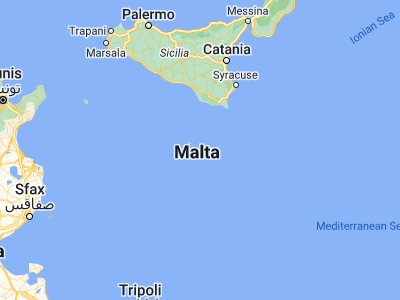 Map showing location of Valletta (35.89972, 14.51472)