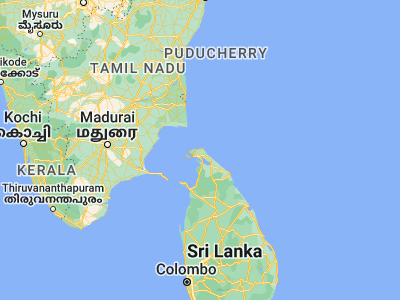 Map showing location of Valvedditturai (9.81667, 80.16667)