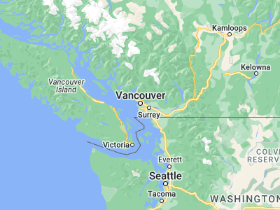 Map showing location of Vancouver (49.24966, -123.11934)