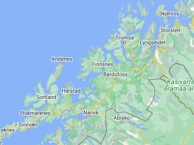 Map showing location of Vangsvika (69.17057, 17.73416)