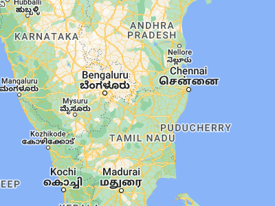Map showing location of Vaniyambadi (12.68162, 78.62014)