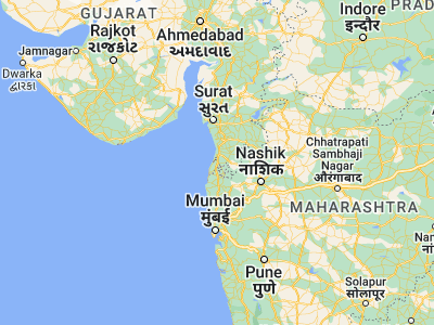 Map showing location of Vapi (20.37175, 72.90493)