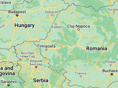 Map showing location of Vărădia de Mureş (46.01667, 22.15)
