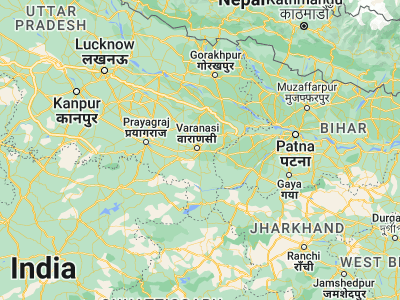 Map showing location of Vārānasi (25.31668, 83.01042)