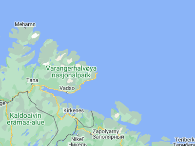Map showing location of Vardø (70.37048, 31.11066)