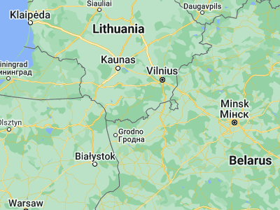 Map showing location of Varėna (54.21667, 24.56667)