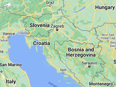 Map showing location of Varoška Rijeka (45.08936, 16.01906)