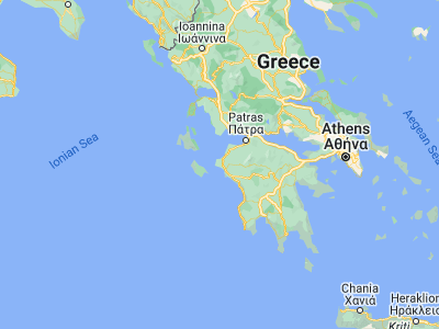 Map showing location of Vartholomió (37.86667, 21.2)