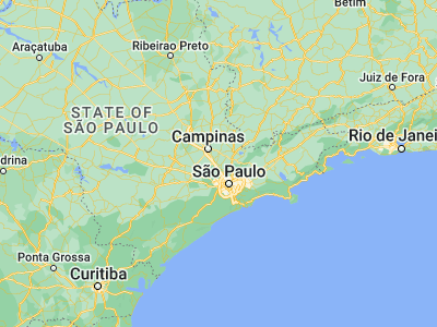 Map showing location of Várzea Paulista (-23.21139, -46.82833)