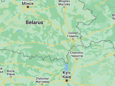 Map showing location of Vasilyevichy (52.2512, 29.8288)