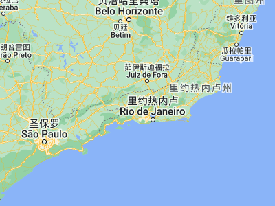 Map showing location of Vassouras (-22.40389, -43.6625)