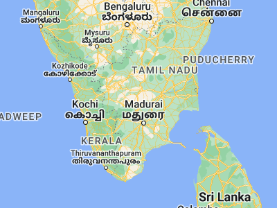 Map showing location of Vedasandūr (10.53333, 77.95)