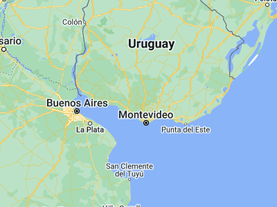 Map showing location of Veinticinco de Agosto (-34.41167, -56.40222)