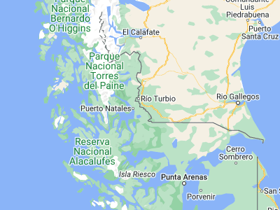 Map showing location of Veintiocho de Noviembre (-51.65, -72.3)