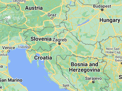 Map showing location of Velika Gorica (45.7125, 16.07556)