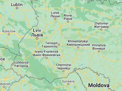 Map showing location of Velikiye Borki (49.52364, 25.75753)