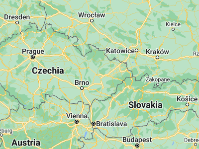 Map showing location of Velká Bystřice (49.5948, 17.36544)