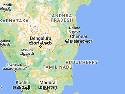 Map showing location of Vellore (12.9184, 79.13255)
