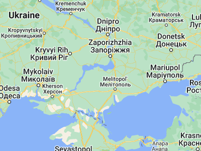 Map showing location of Velyka Bilozerka (47.27756, 34.70616)