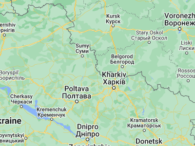 Map showing location of Velyka Pysarivka (50.42587, 35.48502)
