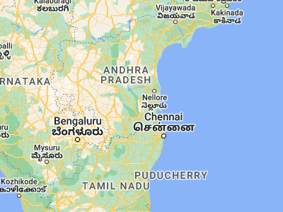 Map showing location of Venkatagiri (13.96667, 79.58333)