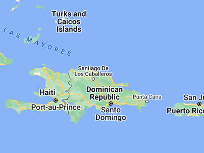 Map showing location of Veragua Arriba (19.58333, -70.33333)