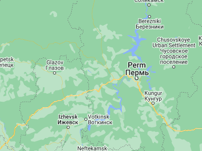Map showing location of Vereshchagino (58.07894, 54.6557)
