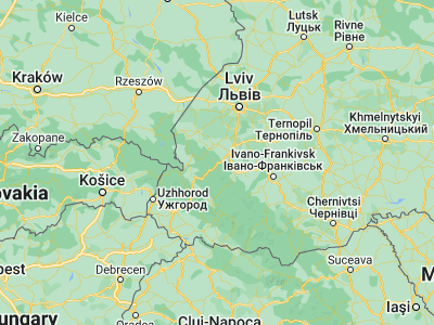 Map showing location of Verkhneye Sinevidnoye (49.10307, 23.59099)