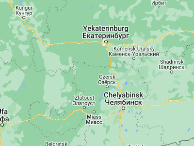 Map showing location of Verkhniy Ufaley (56.0556, 60.2397)