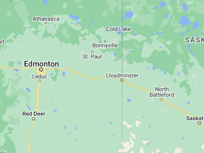 Map showing location of Vermilion (53.36686, -110.85166)