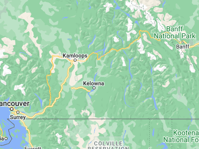 Map showing location of Vernon (50.25809, -119.26905)