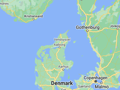 Map showing location of Vestbjerg (57.13166, 9.95942)