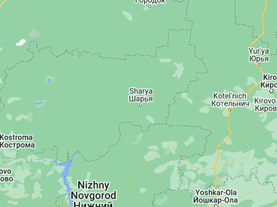 Map showing location of Vetluzhskiy (58.39016, 45.46542)